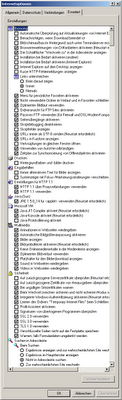 Concatenated view of Internet Explorer 6.0 options dialog